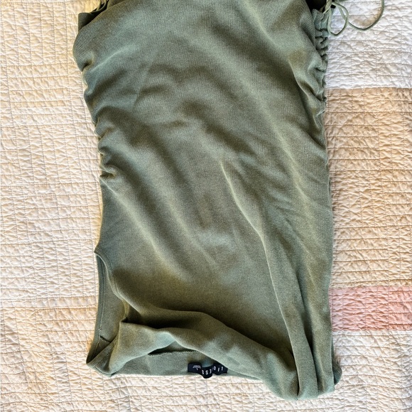 Lioness One-Shoulder Knit Tank in Sage Green - Picture 2 of 3